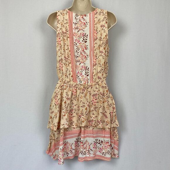 Umgee Tunic Dress Womens Medium Ditsy Floral Mock Wrap Romantic Boho Cottagecore - Picture 6 of 14